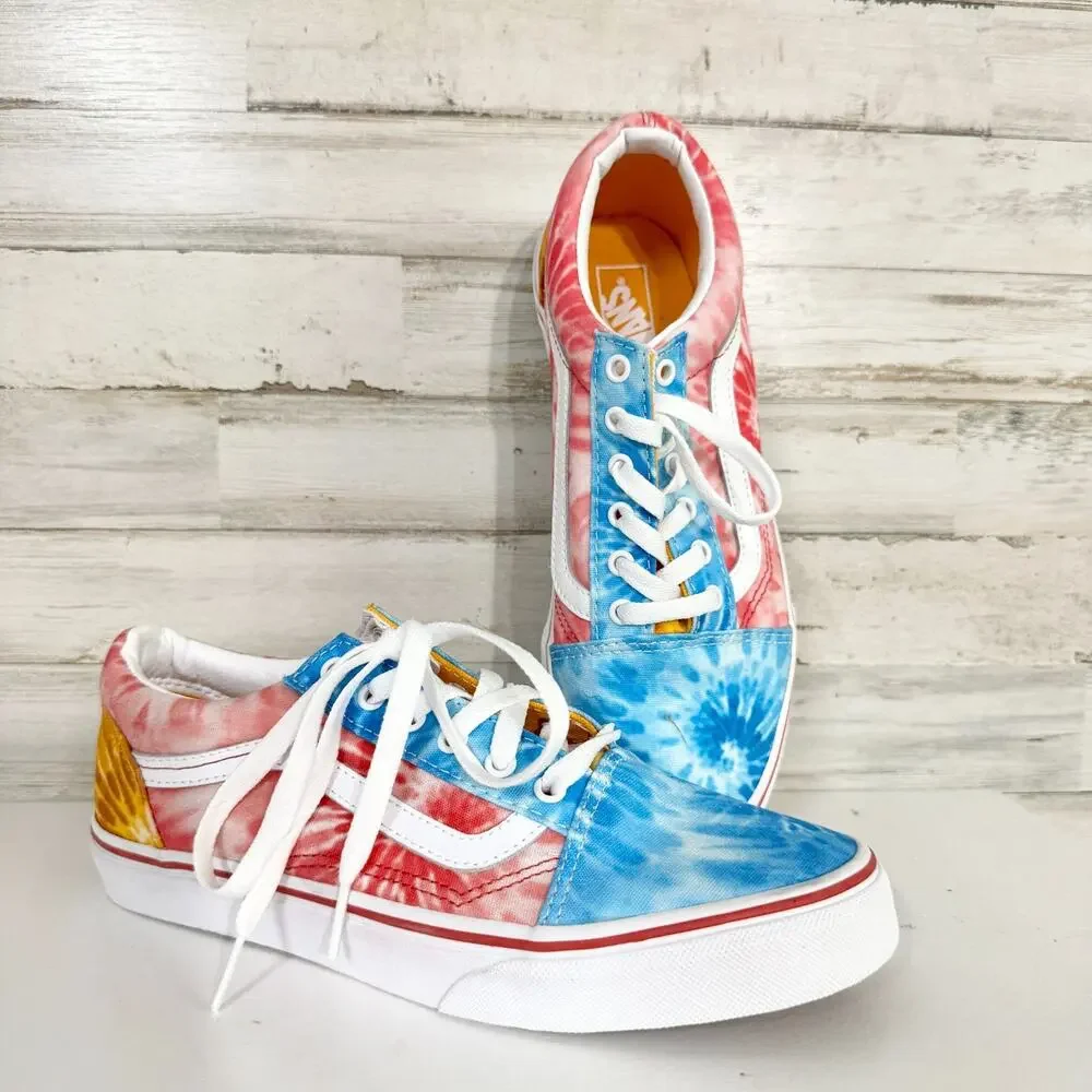 Vans Shoes Unisex Junior Size 6 Classic Old Skool Tie‎ Dye Block Skate Sneakers